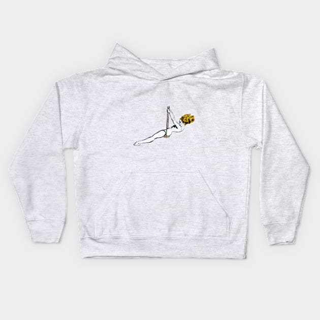 Girl on Swing Kids Hoodie by PopGraphics